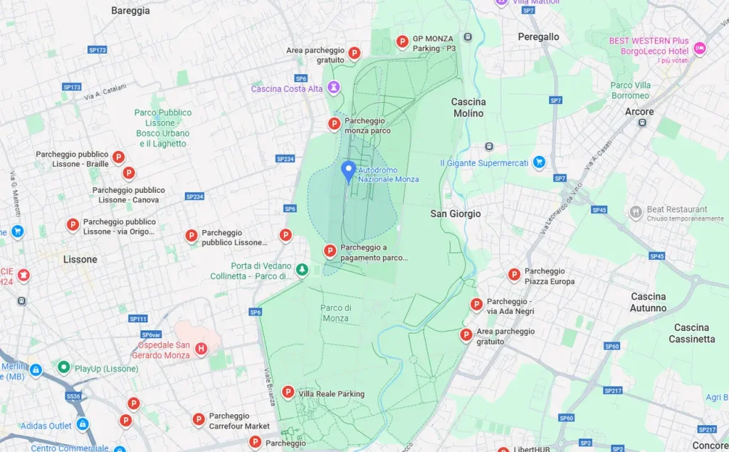 parcheggi monza gp f1 2025